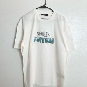 Men’s LV Embroidered Beads Cotton T-Shirt Size Medium